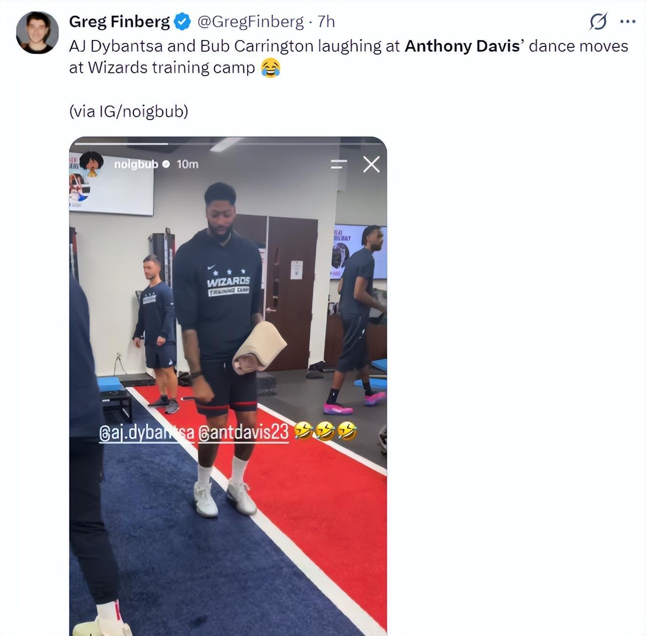 浓眉减掉6.9公斤！身材回归20夺冠时期 各种暴扣奇才仍不给四年2.75亿？